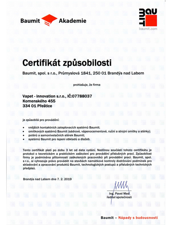 certifikát