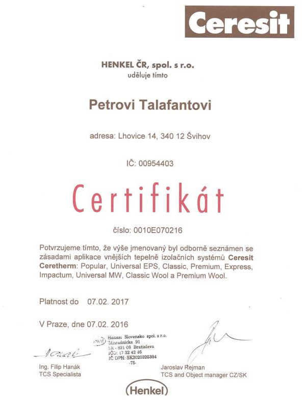 certifikát