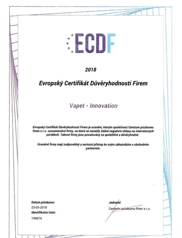 certifikát